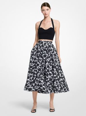 Floral Cotton and Silk Faille Circle Skirt