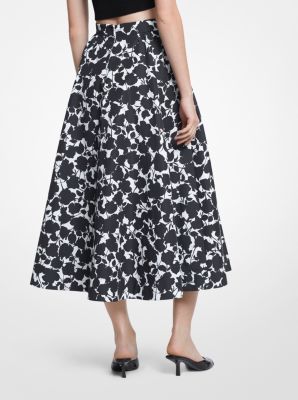 Silk faille midi outlet skirt