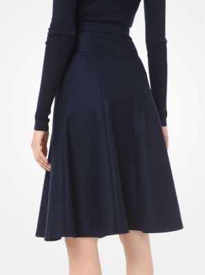 Stretch Wool Gabardine Flare Skirt image number 1