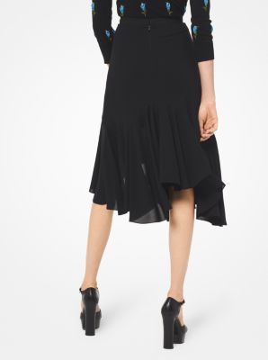 Silk-Georgette Asymmetrical Skirt