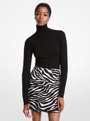Zebra Wool Jacquard Skirt image number 2