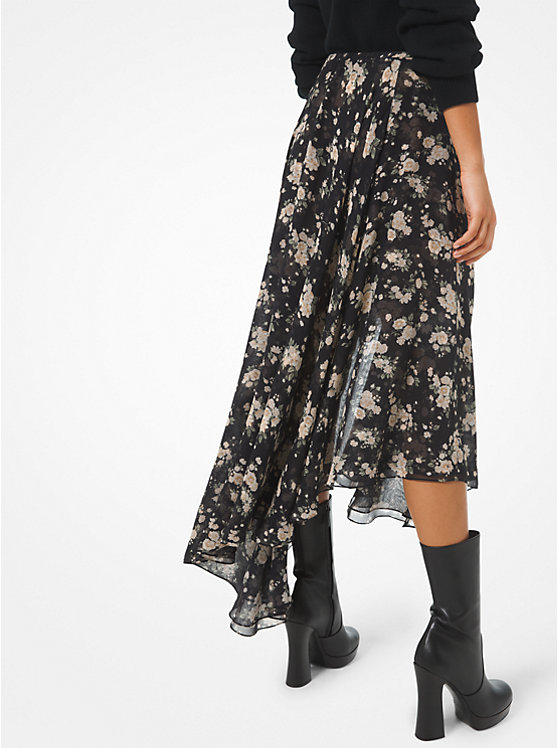 Floral Silk-Chiffon Handkerchief Skirt | Michael Kors Canada