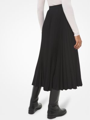 Wool Serge Pleated Skirt in NEGRO | Michael Kors