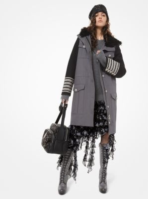 Floral Silk-Georgette Ruffle Skirt in SLATE MULTI | Michael Kors