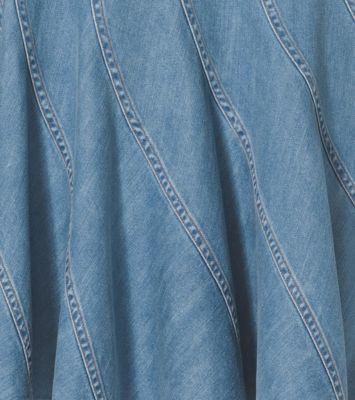 Washed Denim Trumpet Skirt