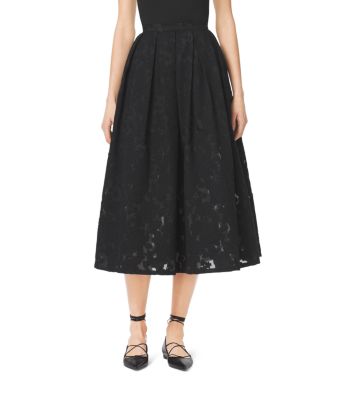 Pleated Floral Fil Coup&eacute; Dance Skirt
