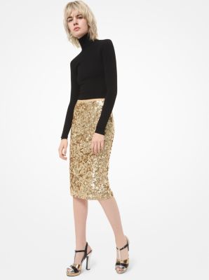 Stretch sequin pencil clearance skirt