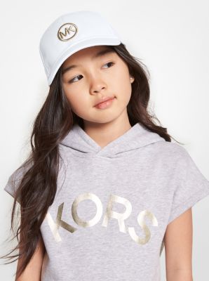 Logo Embroidered Cotton Baseball Hat in WHITE | Michael Kors