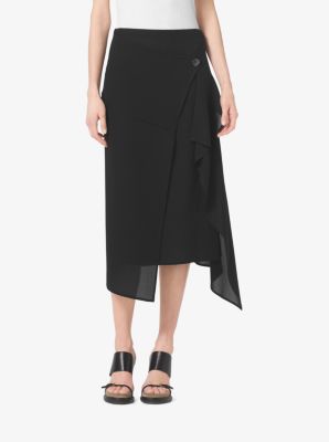 Asymmetrical Silk-Georgette Skirt | Michael Kors