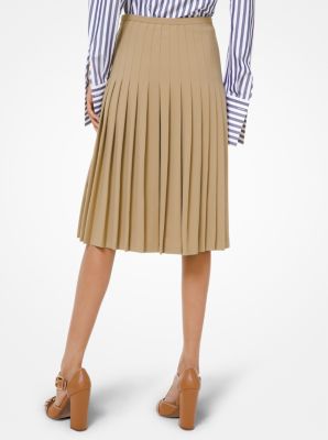 Wool Serge Pleated Skirt