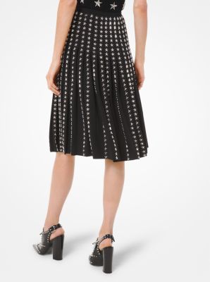 Star Studded Wool Serge Pleated Skirt image number 1