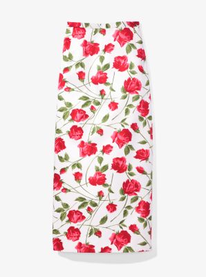 Rose Stretch Cady Pencil Skirt
