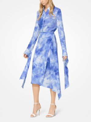 Tie-Dye Silk-Georgette Wrap Skirt