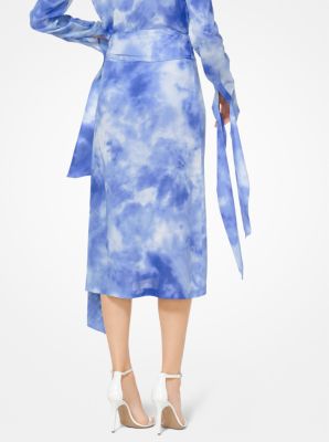Tie-Dye Silk-Georgette Wrap Skirt
