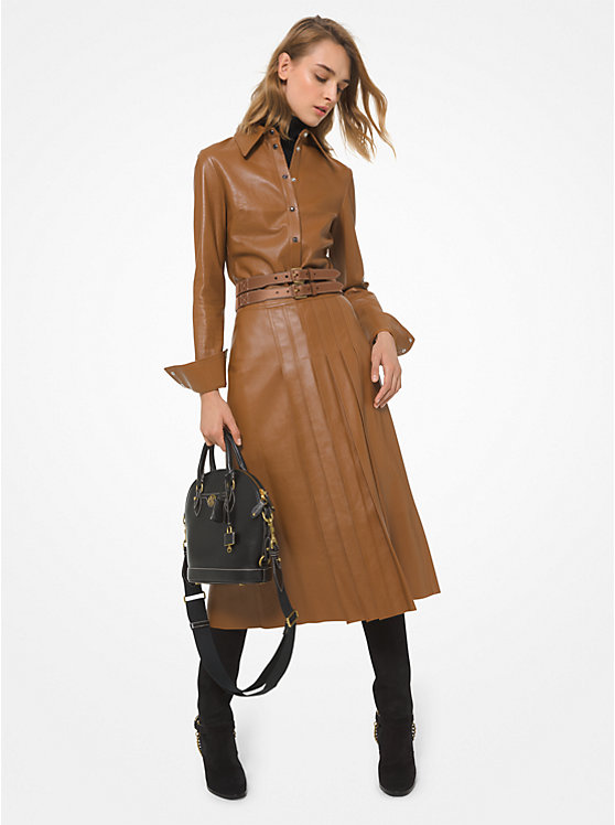 Plongé Leather Pleated Skirt image number 0