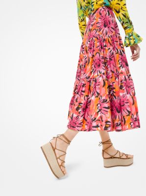 Sunflower Crushed Poplin Tiered Skirt