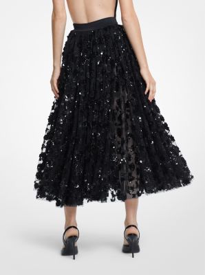 Hand-Embroidered Paillette Tulle Circle Skirt