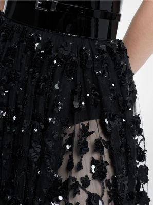 Hand-Embroidered Paillette Tulle Circle Skirt