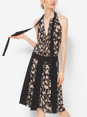 Floral Silk-Georgette Streamer Skirt