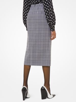 Plaid wool hotsell pencil skirt