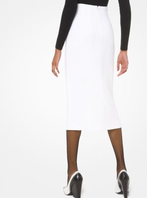 Double Crepe Sablé Slit-Front Pencil Skirt image number 1