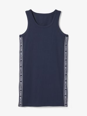 Tanktopkleid aus Baumwolle mit Logostreifen image number 2