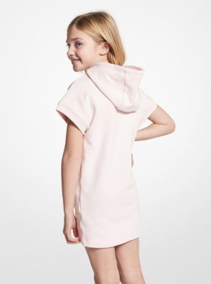Logo Cotton Hoodie Dress in PALE PINK | Michael Kors