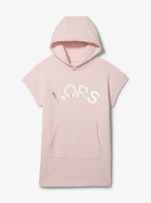 Logo Cotton Hoodie Dress in PALE PINK | Michael Kors