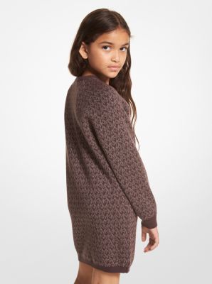 Robe en tricot métallisé à logo