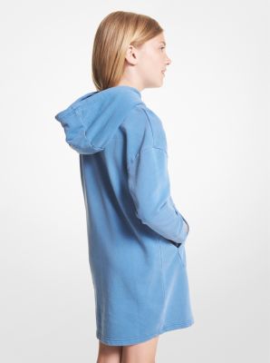 Robe &agrave; capuchon en coton &agrave; logo &agrave; ornements