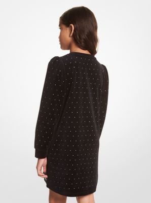 Robe en m&eacute;lange de velours et de coton &agrave; ornements