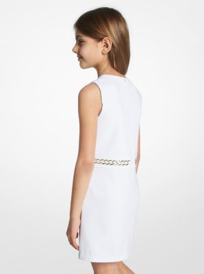 Vestido tejido adornado con eslabones in BLANCO | Michael Kors