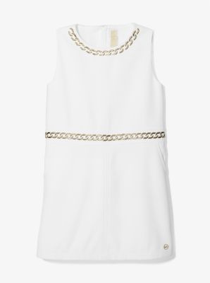 Vestido tejido adornado con eslabones in BLANCO | Michael Kors