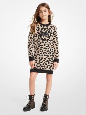 Metallic leopard dress best sale