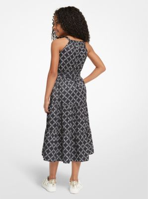 Empire Logo Print Woven Belted Dress image number 1