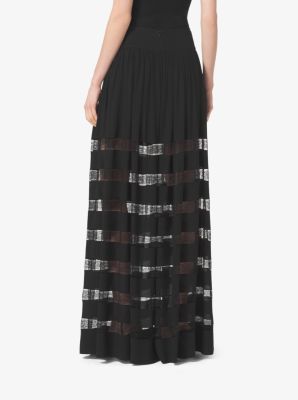 Chantilly Lace and Silk-Georgette Skirt