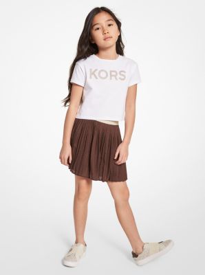 Pleated Logo Skirt