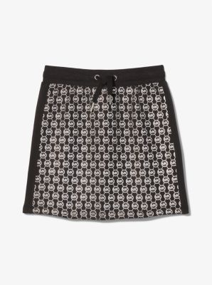 Metallic Logo Stretch Knit Skirt