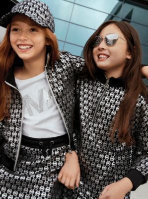 Metallic Logo Stretch Knit Skirt