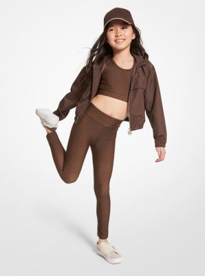 Logo Stretch Jersey Leggings in CHOCOLATE | Michael Kors