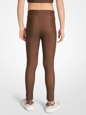 Logo Stretch Jersey Leggings in CHOCOLATE | Michael Kors