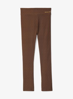 Logo Stretch Jersey Leggings in CHOCOLATE | Michael Kors