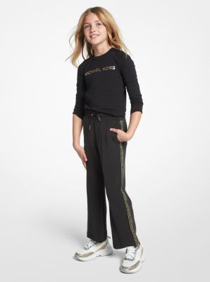 Metallic Logo Tape Stretch Jersey Track Pants image number 0