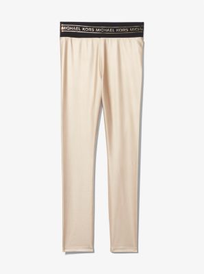Logo Tape Lam&eacute; Leggings in GOLD | Michael Kors