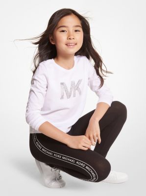 Logo Tape Stretch Cotton Leggings | Michael Kors