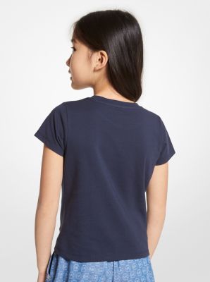 Sequined Logo Cotton T-Shirt