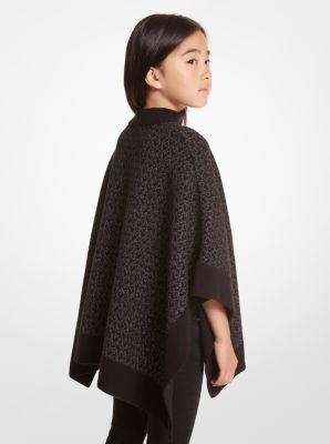 Metallic Logo Knit Cape