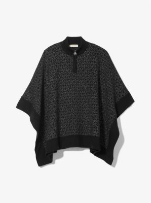 Metallic Logo Knit Cape