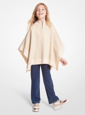 Metallic Logo Knit Cape