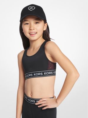 Buy Michael Kors Logo Tape Stretch Nylon Racerback Sports Bra